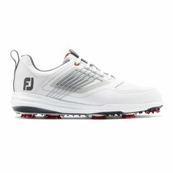 FootJoy FJ Fury Spiked Golf Shoes, White/Red -Style #51100
