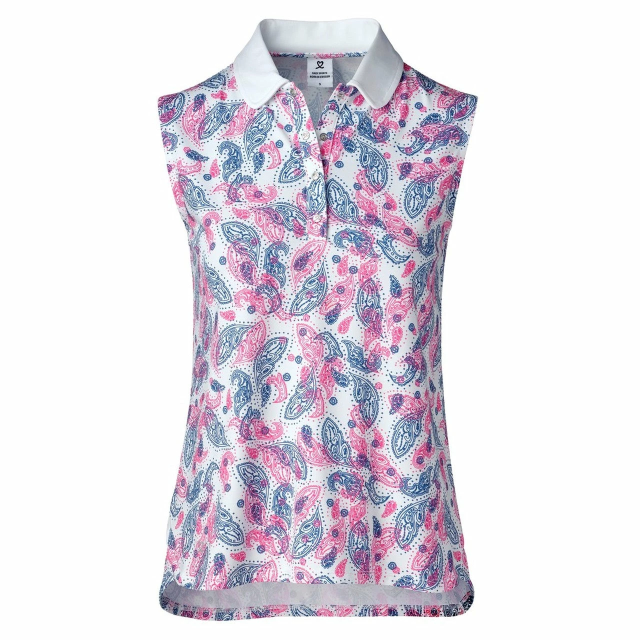 Daily Sports Patty White Womens Sleeveless Golf Polo