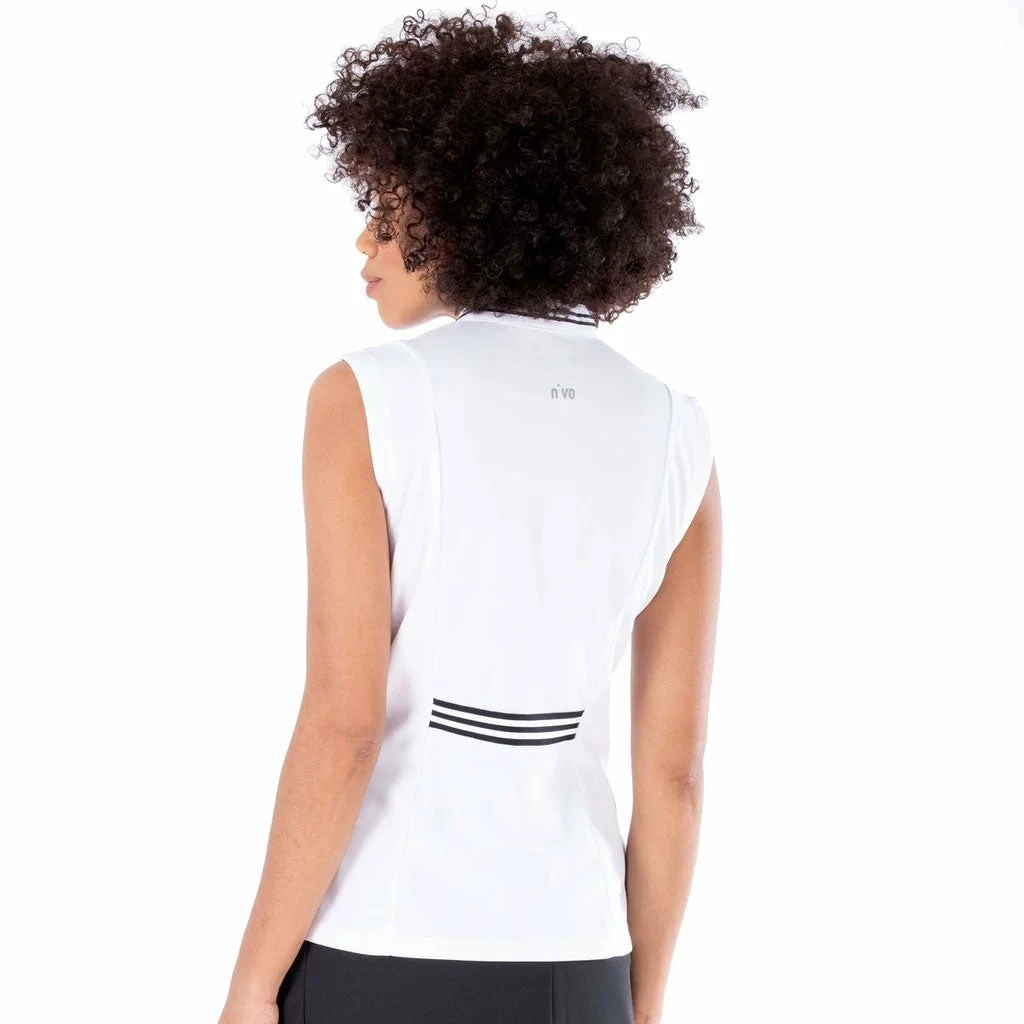 NVO Dessa Mock White Womens Sleeveless Golf Polo - Image 2