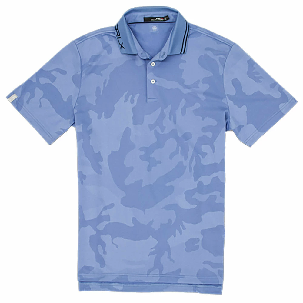 Polo Ralph Lauren RLX Mesh Camo Jacquard Fall Blue Mens Golf Polo