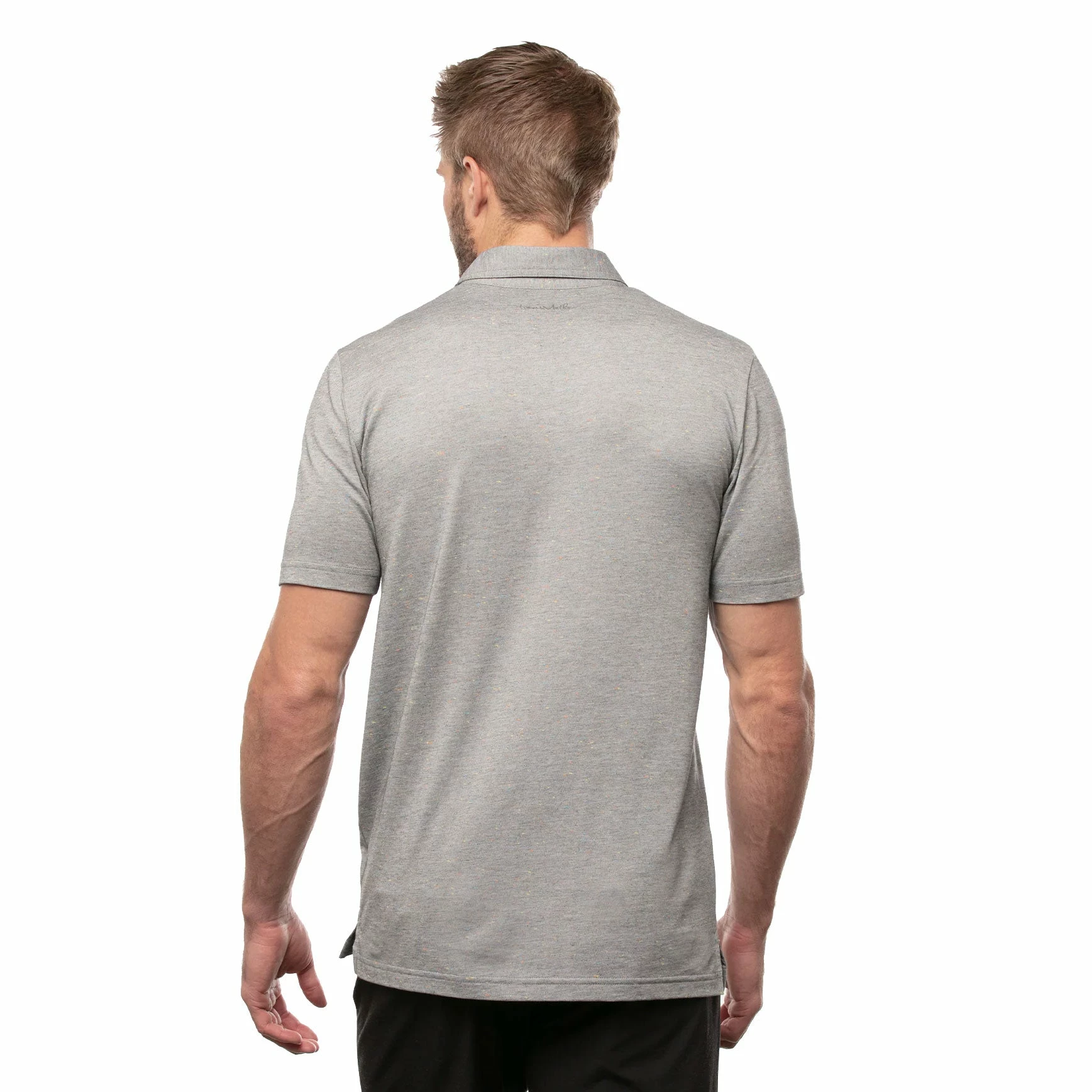 TravisMathew Dime Piece Heather Medium Grey Mens Golf Polo - Image 2