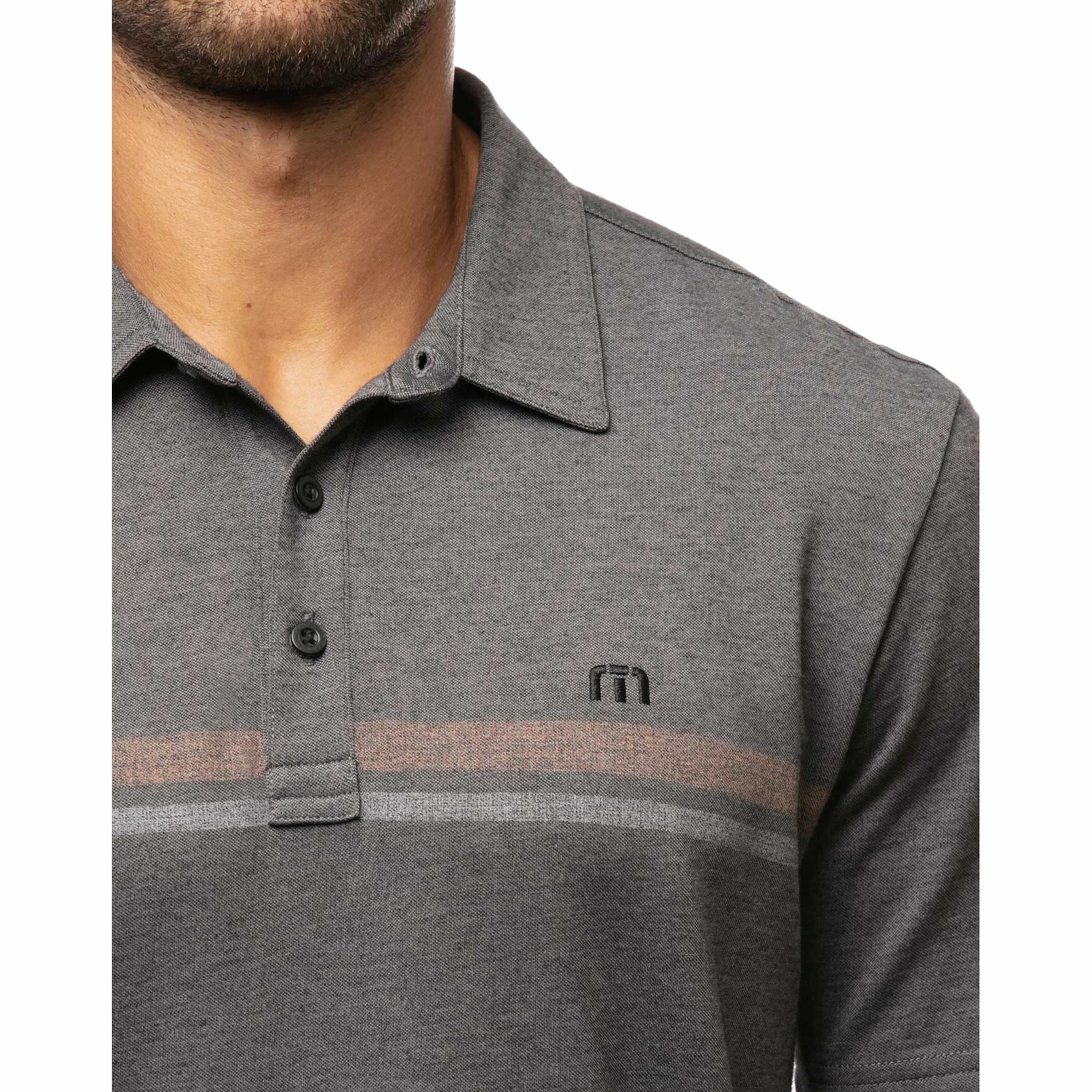 TravisMathew Beach Buzz Heather Black Mens Golf Polo - Image 2