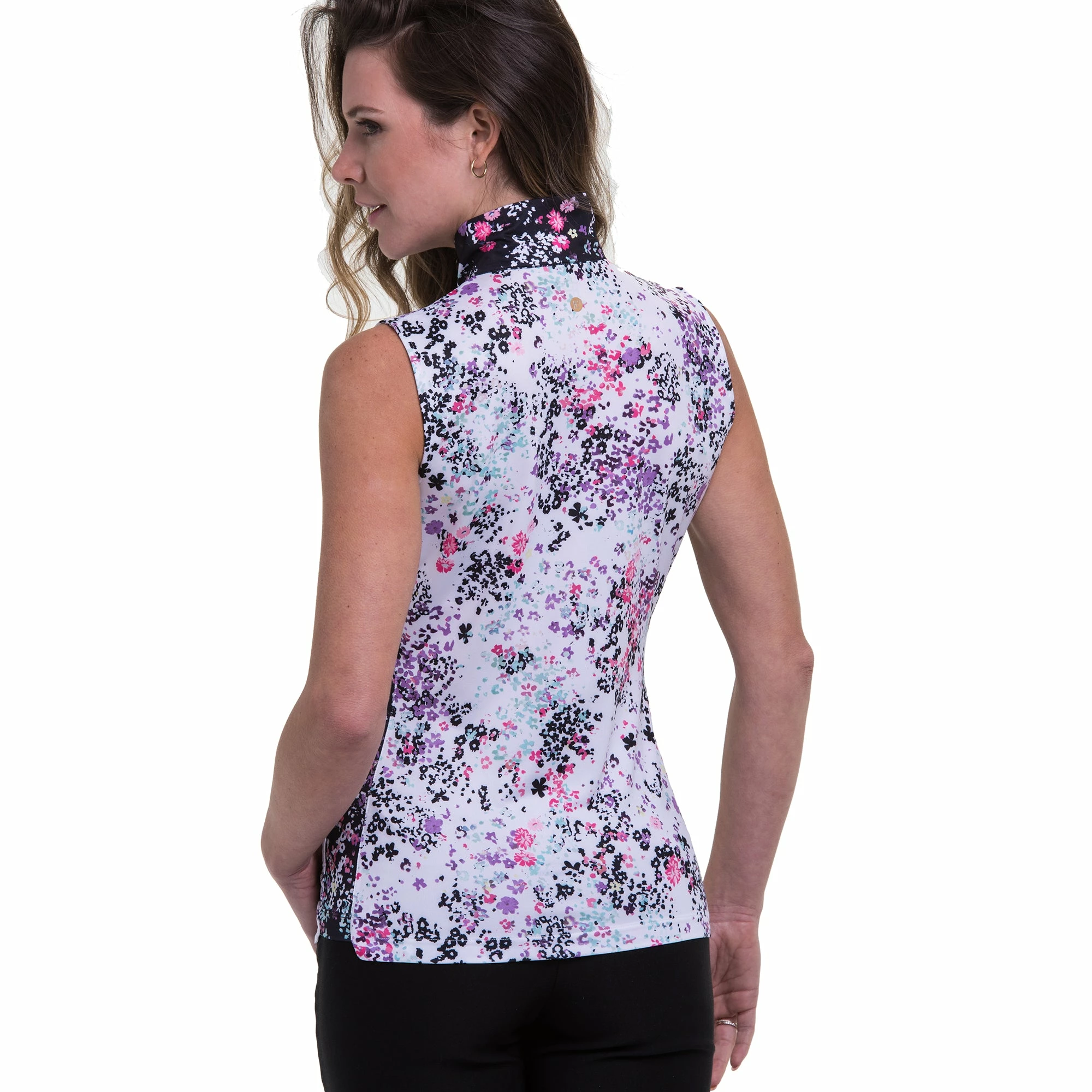 EP NY EP New York Floral Print 1/4 Zip Womens Golf Polo - Image 2