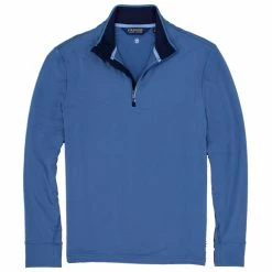 Polo Ralph Lauren Polo Golf Ralph Lauren Stretch Peached Jersey Bastille Blue Mens Golf 1/2 Zip