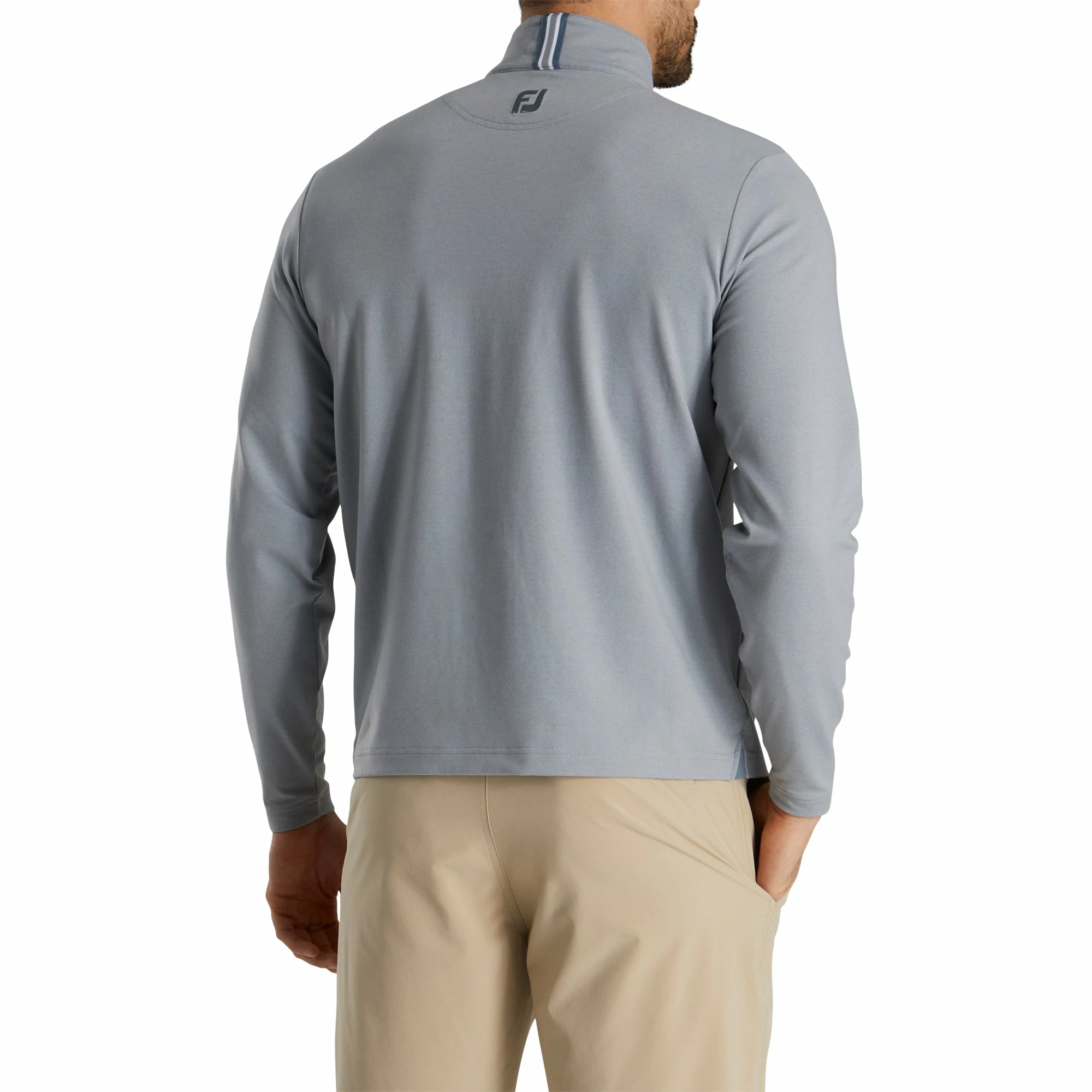 FootJoy Stretch Jersey Heather Grey Mens Golf 1/4 Zip - Image 2