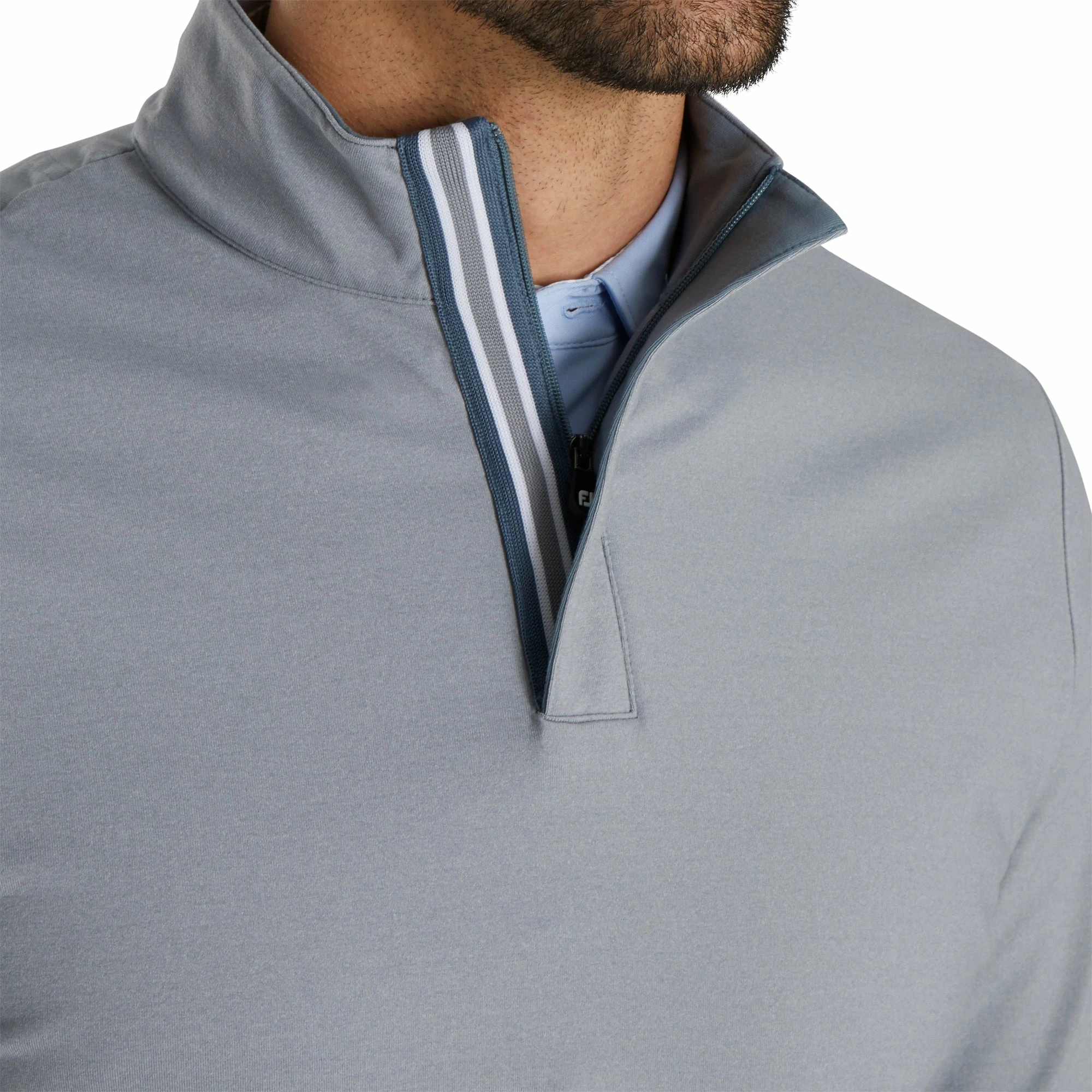 FootJoy Stretch Jersey Heather Grey Mens Golf 1/4 Zip - Image 3