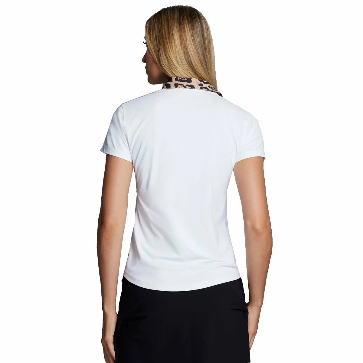 Greyson Scarlett Tache Leopard Arctic Womens Golf Polo - Image 2