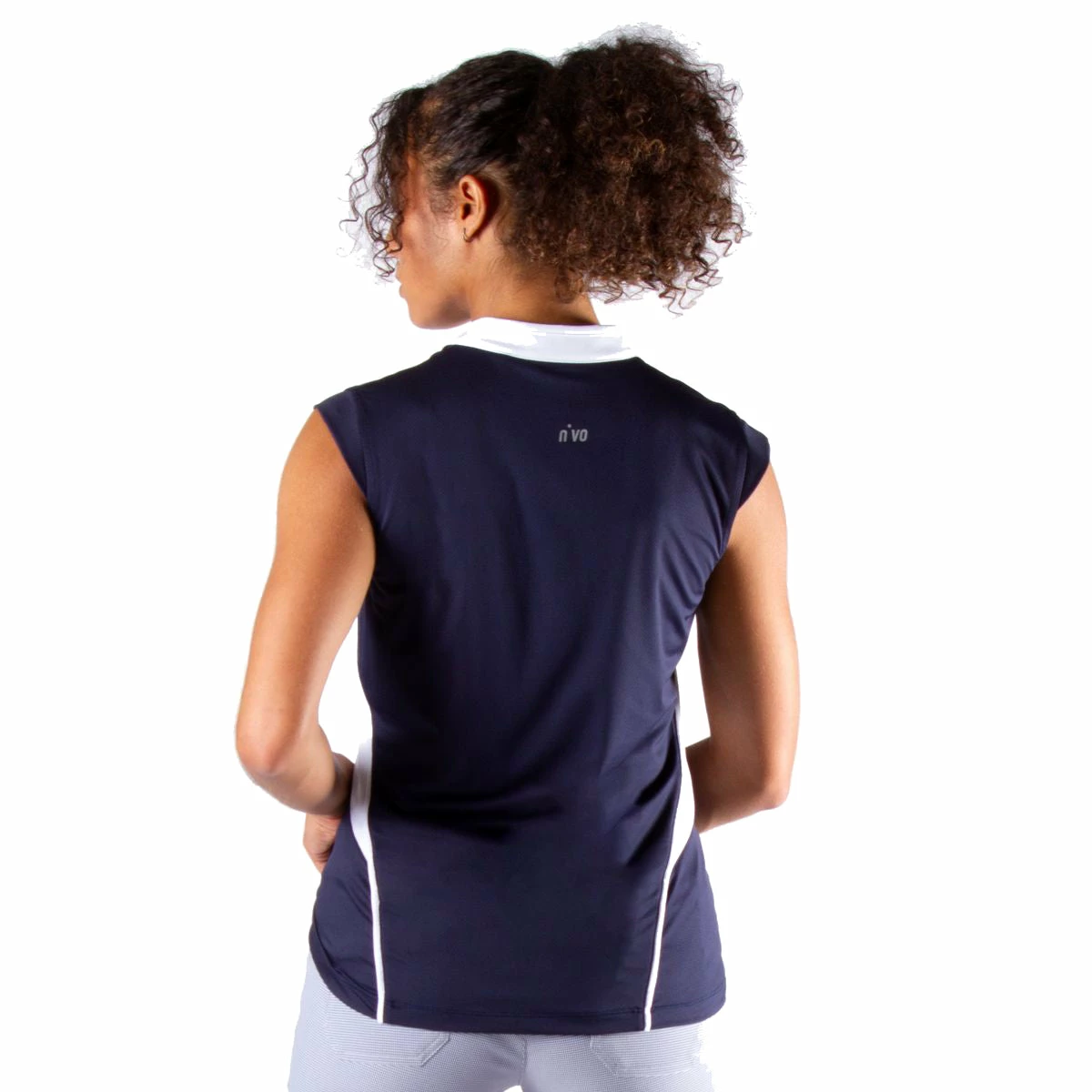 NVO Maxine Mock Navy Womens Golf Polo - Image 2