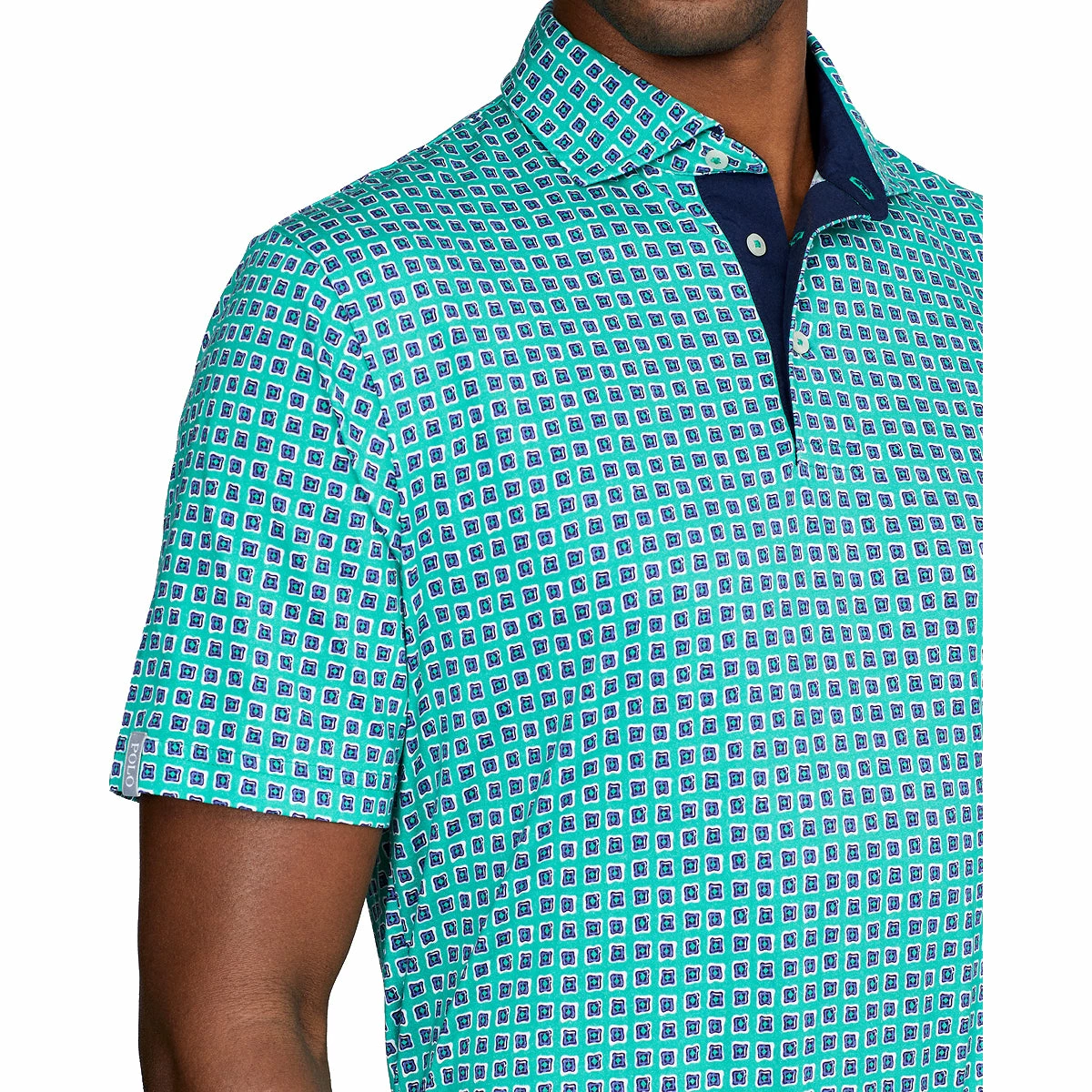 Polo Ralph Lauren Polo Golf Ralph Lauren Printed Pima Jersey Artsy Green Mens Golf Polo - Image 3