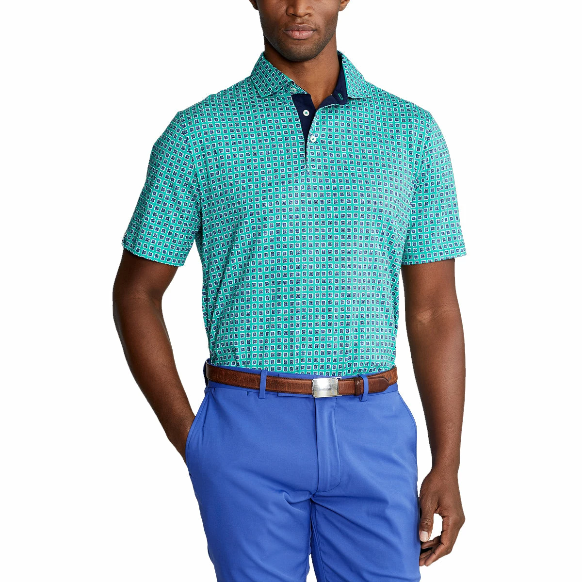 Polo Ralph Lauren Polo Golf Ralph Lauren Printed Pima Jersey Artsy Green Mens Golf Polo