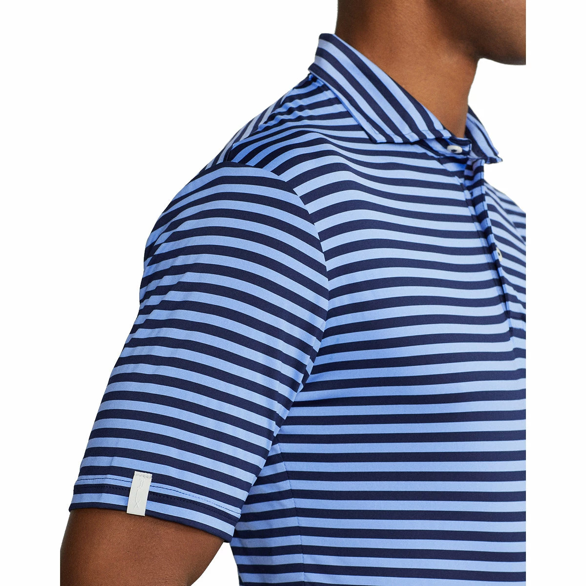 Polo Ralph Lauren RLX Ralph Lauren Featherweight Pencil Stripe French Navy Mens Golf Polo - Image 2