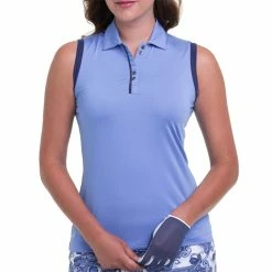 EP NY EP New York Contrast Trim Liberty Womens Sleeveless Golf Polo