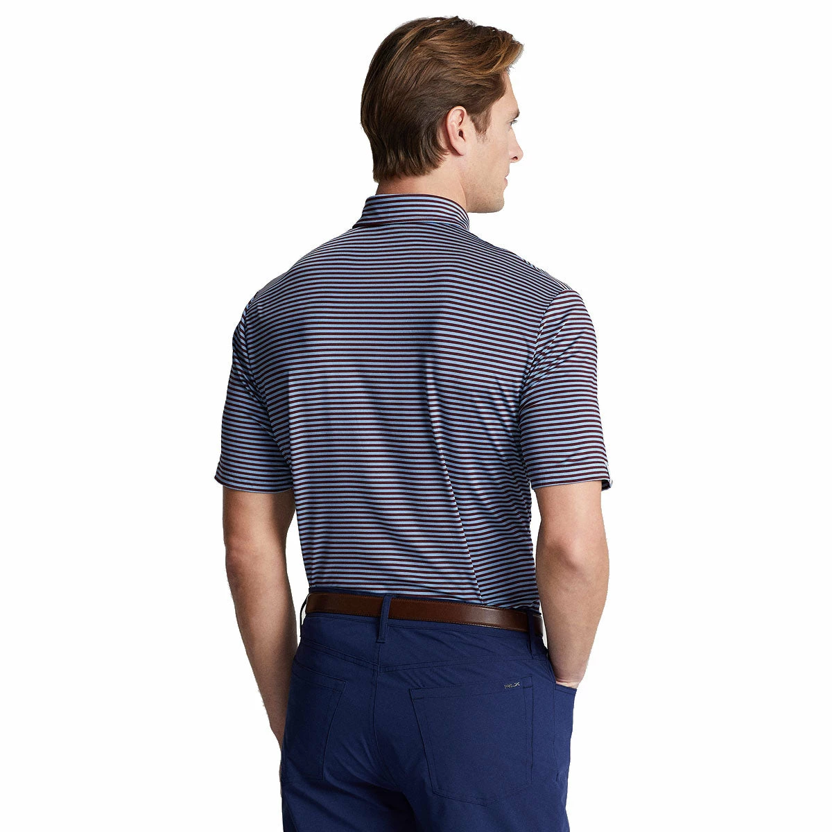Polo Ralph Lauren RLX Ralph Lauren Lightweight Airflow Jersey Rich Ruby Blue Mens Golf Polo - Image 2